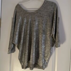 K&C silver blouse size medium